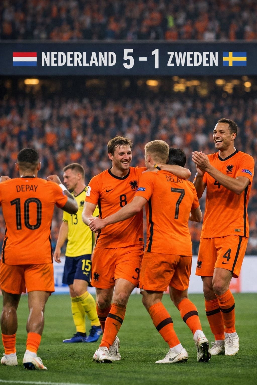 Nederland verslaat Zweden met 5-1 en zet grote stap richting de volgende ronde