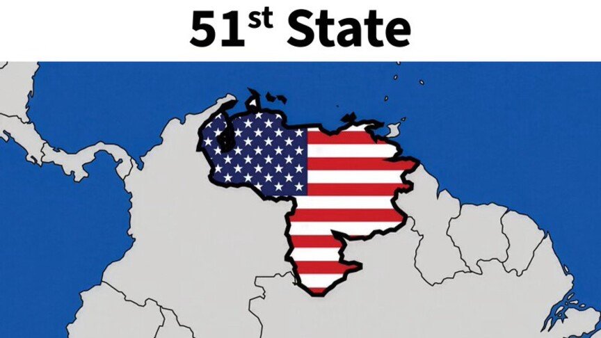De Amerikaanse president Trump verklaart Venezuela tot de 51e staat op sociale media