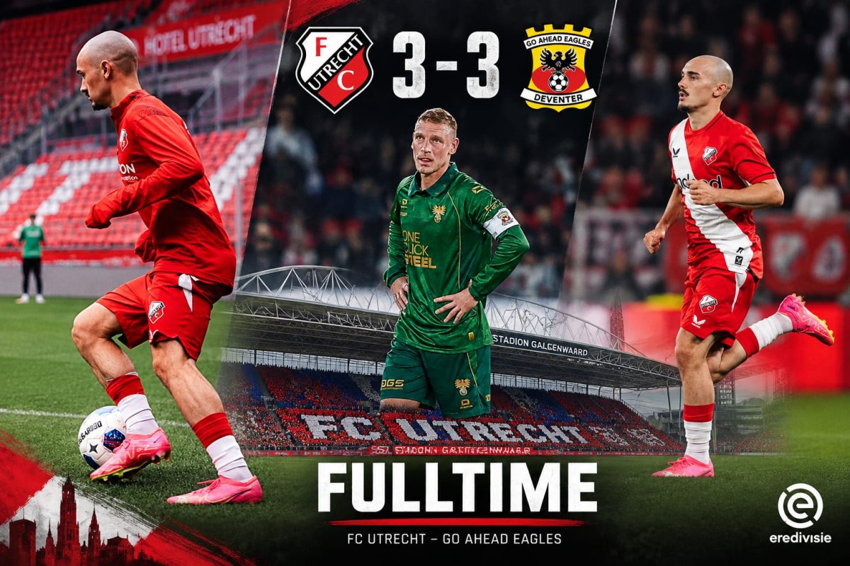 FC Utrecht redt gelijkspel in resterende 26 minuten