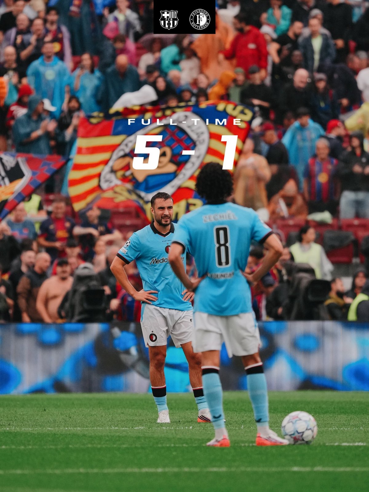 Feyenoord zwaar onderuit bij Barcelona